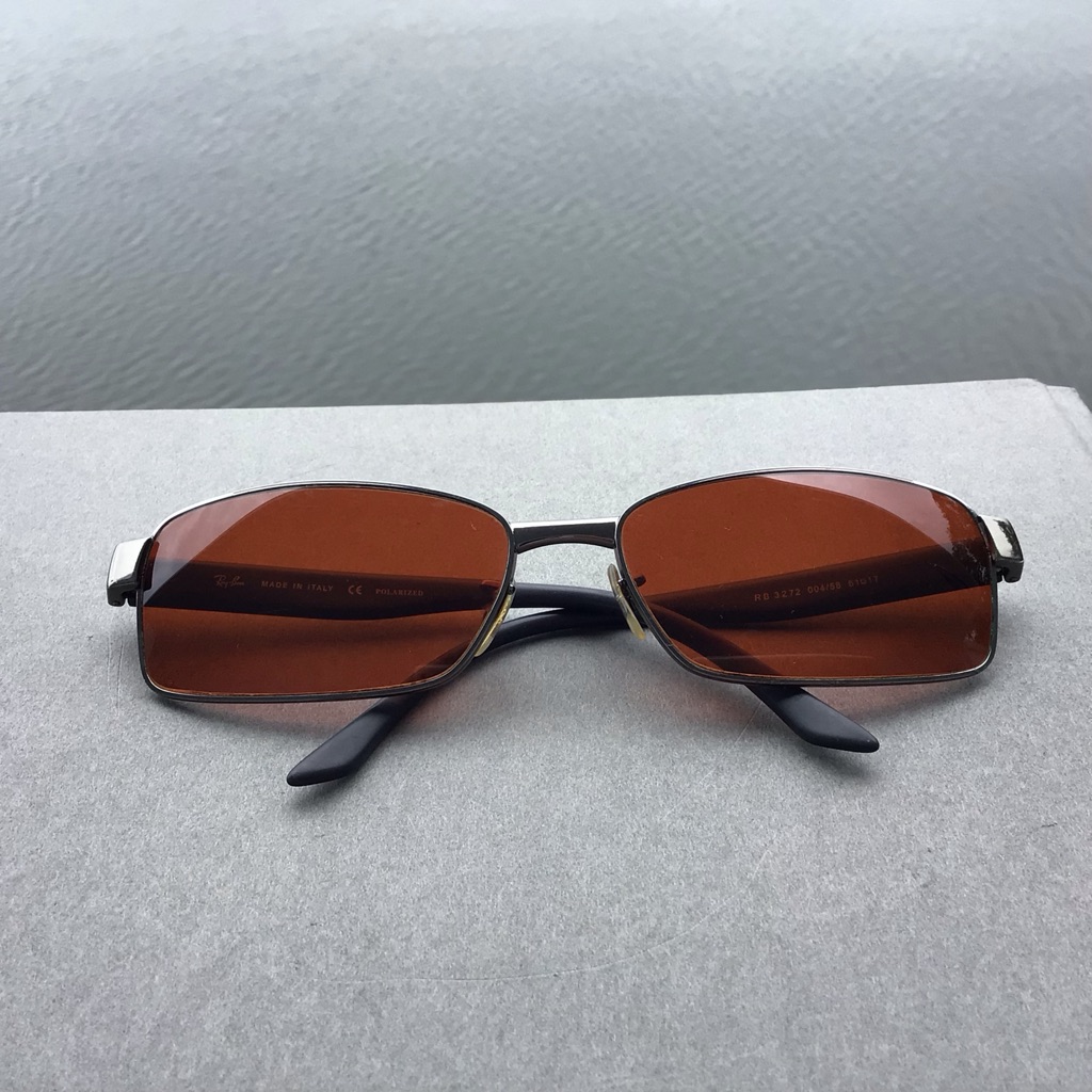 Vintage Ray-Ban Sunglasses Rb 3272 Black Matte And Silver Frame Made In Italy